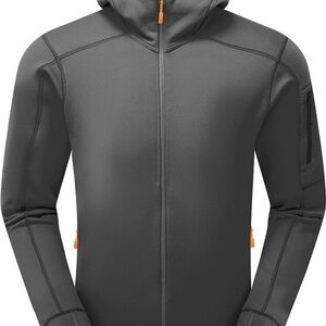 Rab Modulus Hooded Fleece Jacket Mens Medium Graphene Grey NEW $160 Slim Stretch